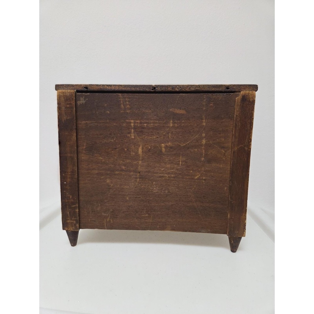 Antique 19th Century Miniature Wood Vanity Doll Accessory Drawer Chest 9"x6"x8" - Picture 3 of 12